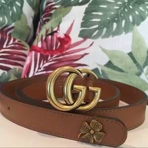 GUCCI BROWN SKINNY BELT